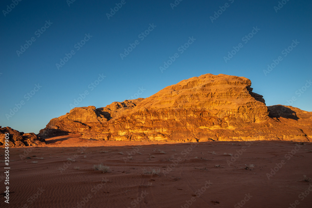 Wadi Rum Dessert at Sunrise, Jordan Wadi Rum Dessert at Sunrise, Jordan