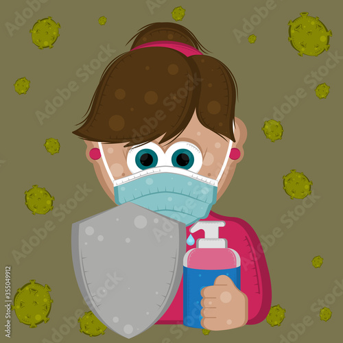Cartoon of a virus protection
