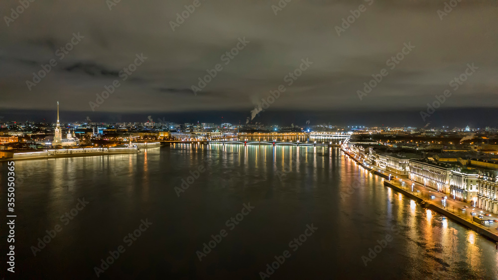 Aerial view of Peter and Paul Fortress, St Petersburg, Russia