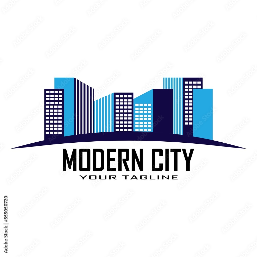 Modern City skyline . city silhouette. vector illustration in flat design

