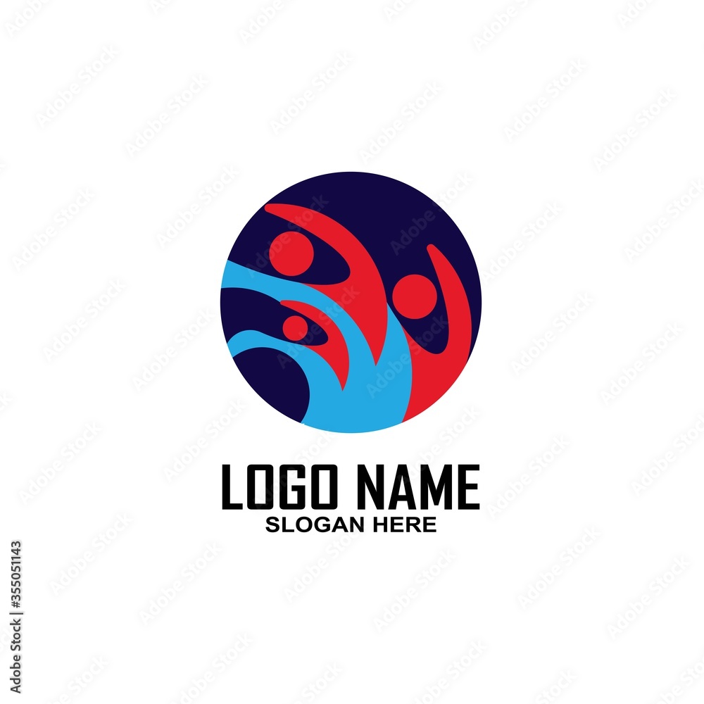 Family Care logo icon design template vector illustration,
