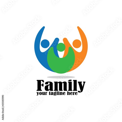 Family Care logo icon design template vector illustration,
