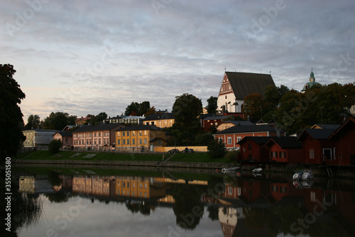 View of church from across river in Prorvoo, Finland