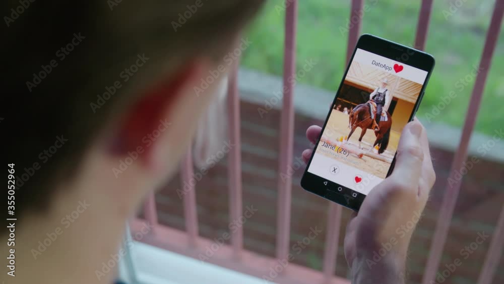Person swipe left on dating app not liking female matches 4K