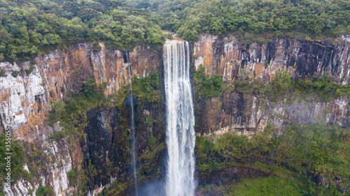 Salto S  o Francisco - Prudent  polis - PR. Aerial view of a large waterfall in the midst of nature. Paran   - Brazil