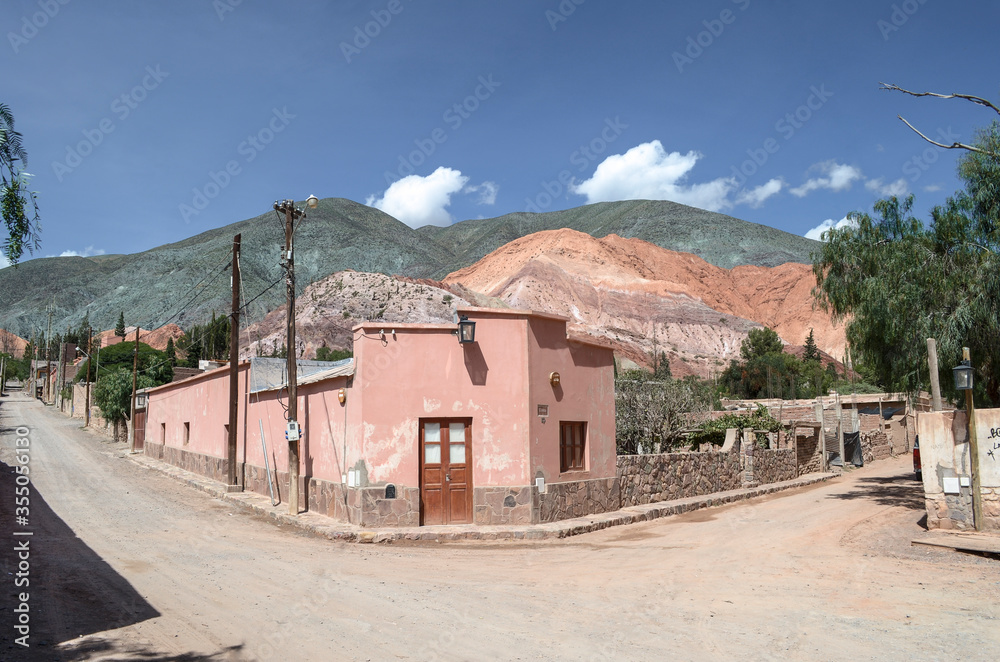 beautiful view of streets of Purmamarca, in Argentina beautiful view of streets of Purmamarca, in Argentina