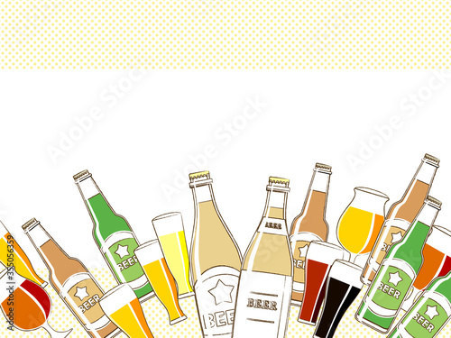 ビールのイラスト背景、シンプル