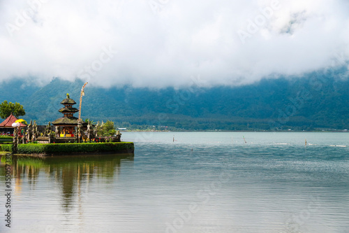 Pura Ulun Danu Bratan, Hindu temple on Bratan lake landscape, one of famous tourist attraction in Bali, Indonesia