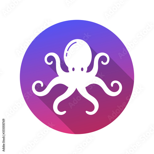 Octopus Icon with Shadow.