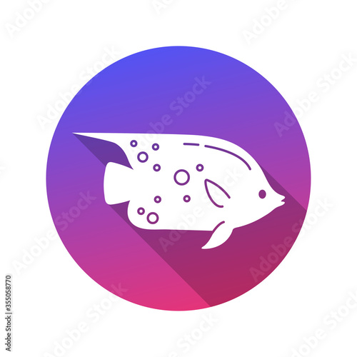 Reef Fish Icon with Shadow. 
