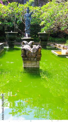 Beautiful park and statue in Bali Indonesia