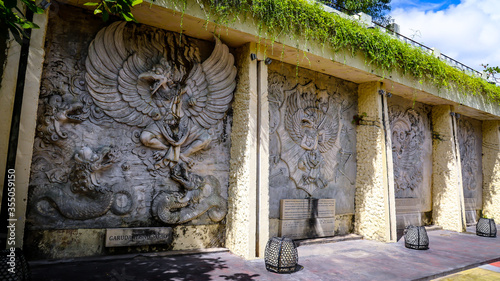 Beautiful park and statue in Bali Indonesia