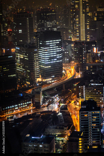 Wallpaper Mural Night view of skyscrapers in Osaka, Japan Torontodigital.ca