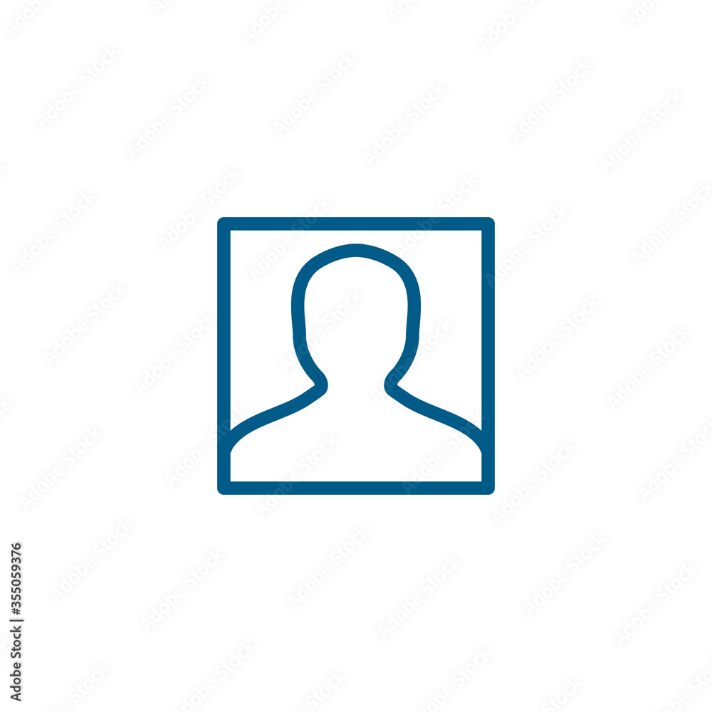 Avatar Line Blue Icon On White Background. Blue Flat Style Vector Illustration Avatar Line Blue Icon On White Background. Blue Flat Style Vector Illustration