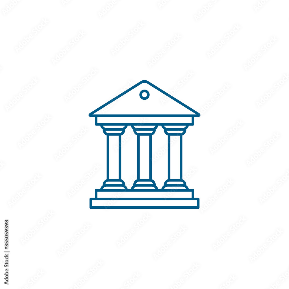 Bank Line Blue Icon On White Background. Blue Flat Style Vector Illustration Bank Line Blue Icon On White Background. Blue Flat Style Vector Illustration