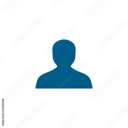 Avatar Blue Icon On White Background. Blue Flat Style Vector Illustration