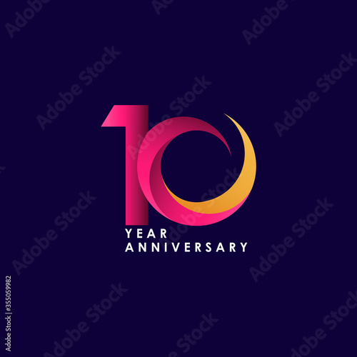 10 Years Anniversary Celebration Vector Template Design Illustration