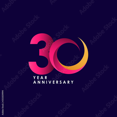 30 Years Anniversary Celebration Vector Template Design Illustration