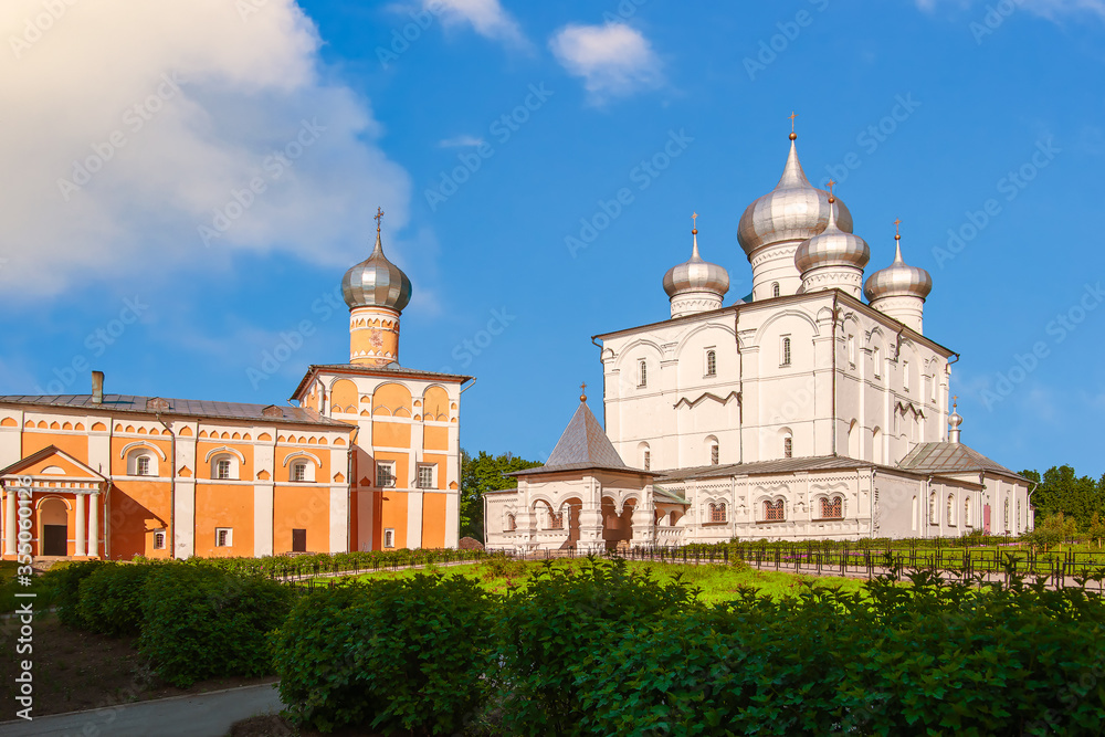 Churches in Khutyn Convent of Saviours Transfiguration and of St Varlaam.Veliky Novgorod.Russia