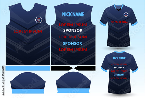 esport jersey pattern and design with cross line design