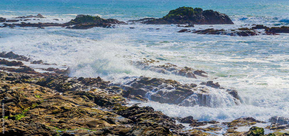 Waves Crashing on Coastal Rocks, Point Lobos State Natural Reserve, California, USA