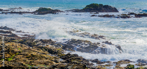 Waves Crashing on Coastal Rocks, Point Lobos State Natural Reserve, California, USA © Anna