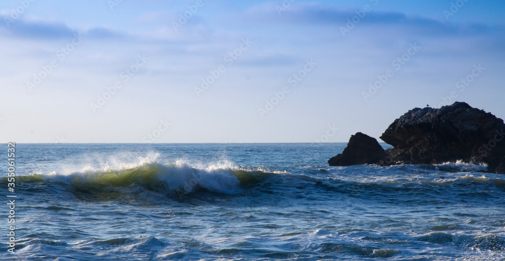 Large Waves on Rockaway Beach, Pacifica, California, USA