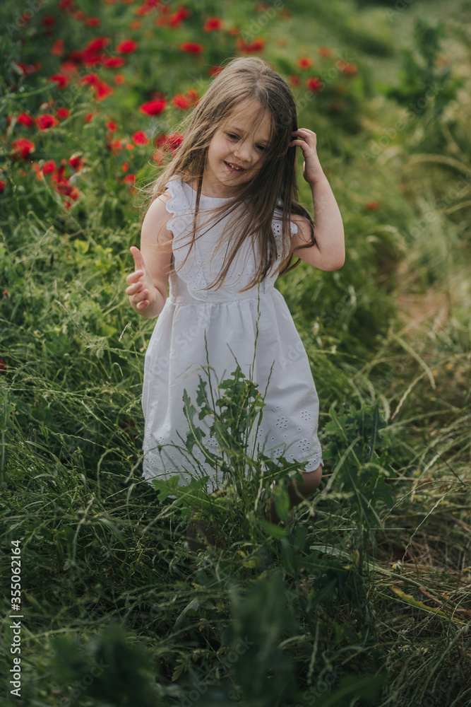 Cute child playing on the field Cute child playing on the field