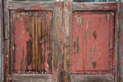 old red wooden door