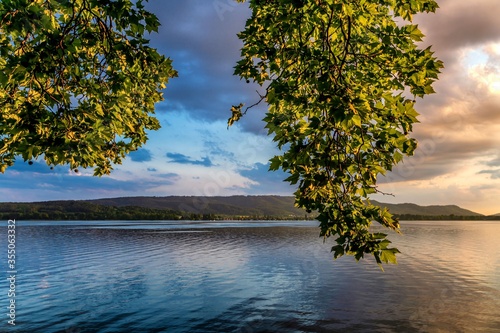 Herbst Urlaub am schönen Bodensee Sonnenuntergang 	 photo