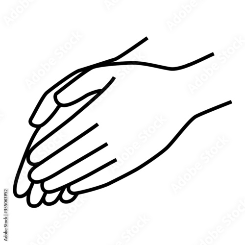 Hands symbol illustration with simple line.