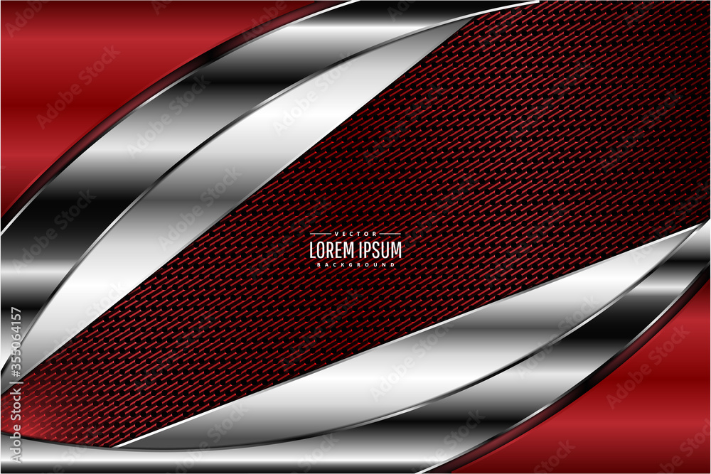 Metallic of red technology background with carbon fiber dark space ...
