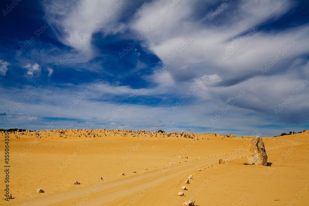 View of the Pinnacles Desert in the Nambung National Park, Western Australia. Selective focus View of the Pinnacles Desert in the Nambung National Park, Western Australia. Selective focus
