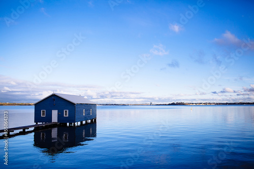 Side view of Crawley Edge Boatshed, a popular and well-recognized site in Perth, Western Australia. © Kevin