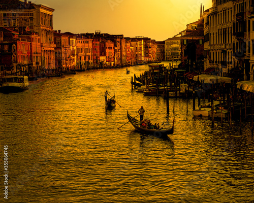 Venetian Gondoliers on the canals of Venice