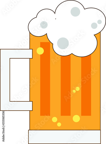 Happy international beer day. Greetings and beer mugs on white background