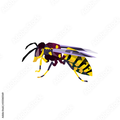 abstract bee-shaped pop art color style