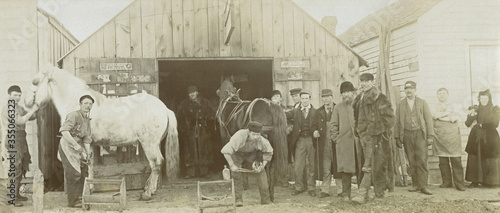 Obraz na płótnie Antique Blacksmith Shop Kansas 1800's Photo