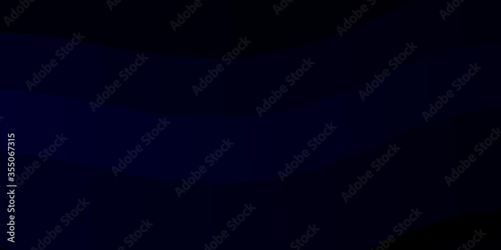 Obraz premium Dark BLUE vector background with bent lines. Illustration in abstract style with gradient curved. Template for cellphones.