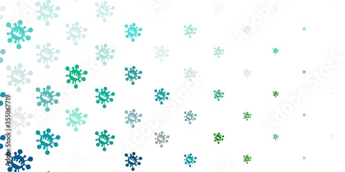 Light blue, green vector template with flu signs.