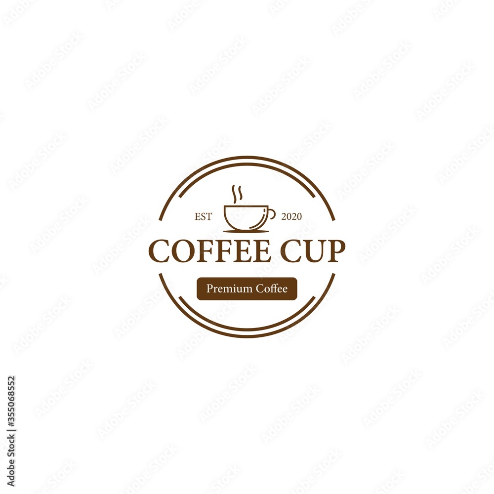 Fototapeta premium Coffee cup logo template vector icon design