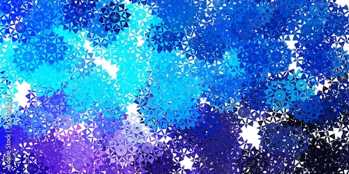 Light Pink, Blue vector texture with bright snowflakes.