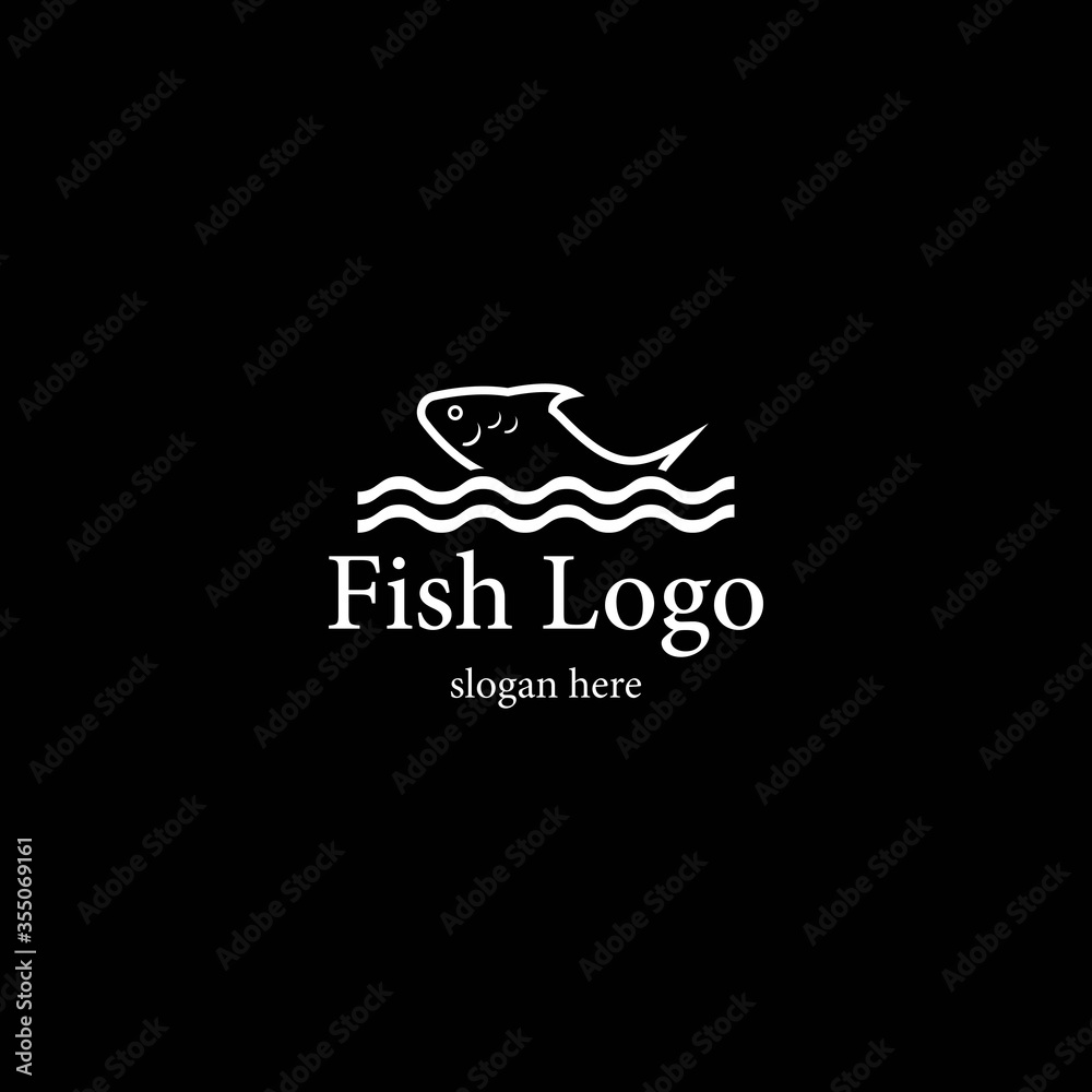 Fish logo template creative vector symbol of fishing club or online Fish logo template creative vector symbol of fishing club or online
