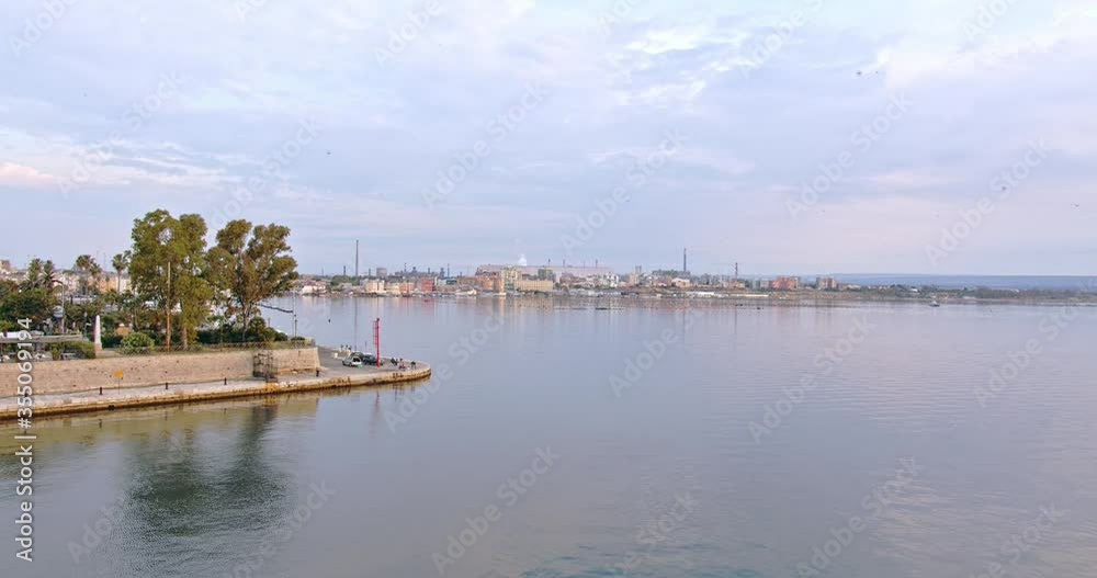 View of Taranto industrial area in the morning View of Taranto industrial area in the morning