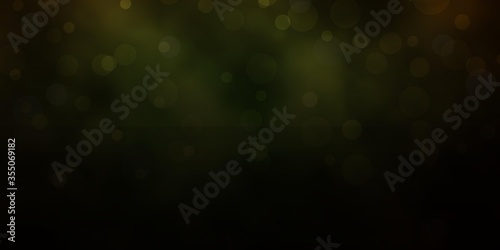 Dark Green, Yellow vector layout with circle shapes. Illustration with set of shining colorful abstract spheres. Pattern for booklets, leaflets.