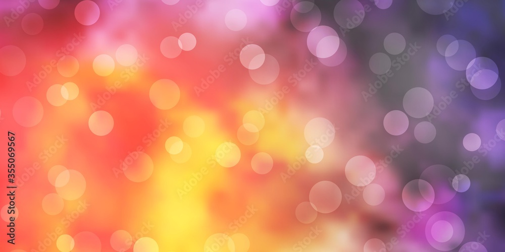 Light Pink, Yellow vector pattern with spheres. Modern abstract illustration with colorful circle shapes. Design for posters, banners. Light Pink, Yellow vector pattern with spheres. Modern abstract illustration with colorful circle shapes. Design for posters, banners.