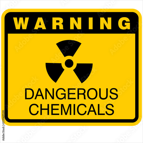 caution, radioactive materials, label and sign