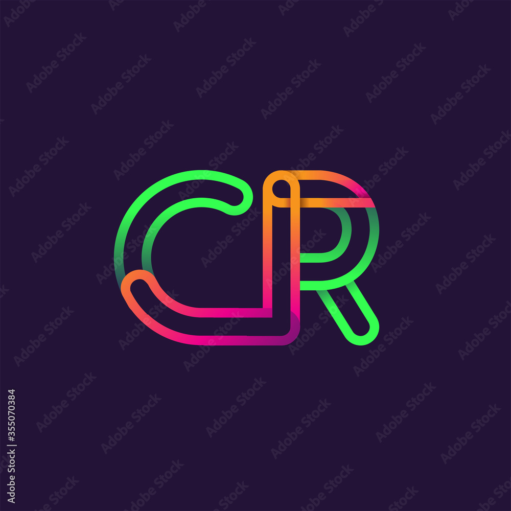 initial logo letter CR, linked outline rounded logo, colorful initial logo for business name and company identity. initial logo letter CR, linked outline rounded logo, colorful initial logo for business name and company identity.