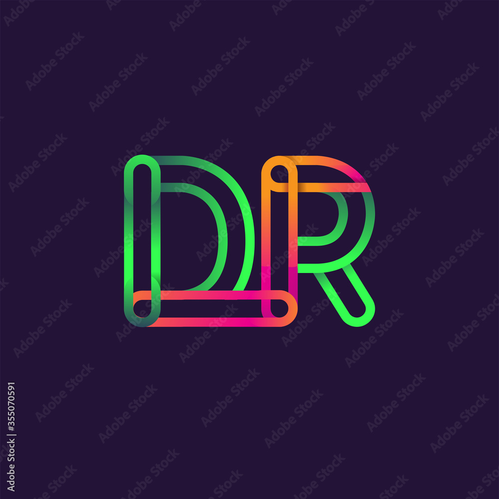 initial logo letter DR, linked outline rounded logo, colorful initial logo for business name and company identity. initial logo letter DR, linked outline rounded logo, colorful initial logo for business name and company identity.