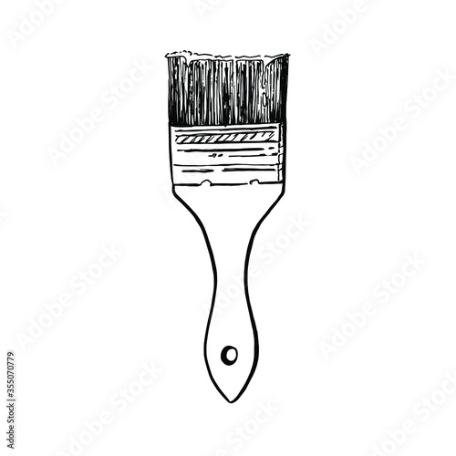 Art brush in the style of doodling. It can be used as a print on clothes, a design element, various printing designs, logo, coloring book.